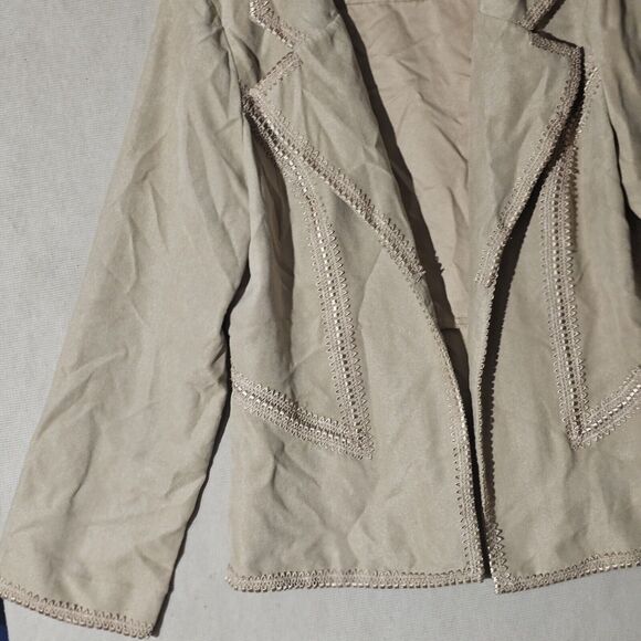 Maggie Sweet Soft Beige Jacket Women's Size Medium Petite Southwestern Cowgirl - Picture 4 of 11